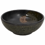 Lavabo da Appoggio Nero Rotondo Φ41x14 cm Ceramica