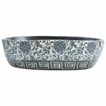 Lavabo da Appoggio Nero e Blu Ovale 47x33x13 cm Ceramica