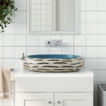 Lavabo da Appoggio Multicolore Ovale 59x40x15 cm Ceramica