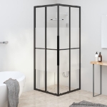 Cabina Doccia ESG Semi Smerigliato 70x70x180 cm Nera