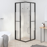 Cabina Doccia ESG Semi Smerigliato 70x70x180 cm Nera