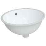 Lavandino da Bagno Bianco 47x39x21 cm Ovale in Ceramica