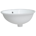 Lavandino da Bagno Bianco 47x39x21 cm Ovale in Ceramica