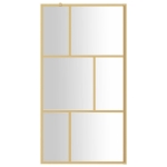 Parete per Doccia Walk-in Vetro Trasparente ESG 100x195 cm Oro