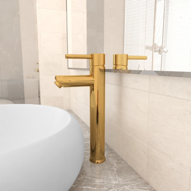 Rubinetto Miscelatore da Bagno Oro 12x30 cm