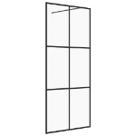 Parete per Doccia Walk-in Vetro Trasparente ESG 90x195 cm Nera