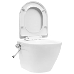 WC a Muro senza Bordo con Sciacquone Nascosto Ceramica Bianco