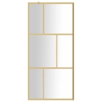 Parete per Doccia Walk-in Vetro Trasparente ESG 90x195 cm Oro