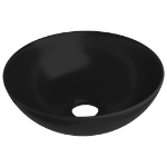 Lavandino da Bagno in Ceramica Nero Opaco Rotondo