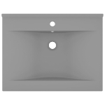 Lavabo con Foro Rubinetto Grigio Chiaro Opaco 60x46 cm Ceramica