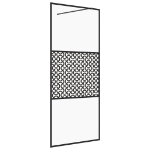 Parete per Doccia Walk-in Vetro Trasparente ESG 100x195cm Nera