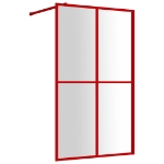 Parete per Doccia Walk-in Vetro Trasparente ESG 118x195cm Rossa