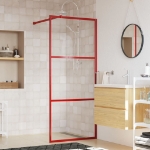 Parete per Doccia Walk-in Vetro Trasparente ESG 80x195 cm Rossa