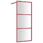 Parete per Doccia Walk-in Vetro Trasparente ESG 90x195 cm Rossa