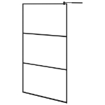 Parete Doccia Walk-in in Vetro Trasparente ESG Nera 115x195 cm