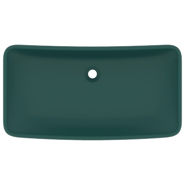 Lavabo Lusso Rettangolare Verde Scuro Opaco 71x38 cm Ceramica