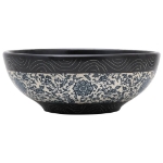 Lavabo da Appoggio Nero e Blu Rotondo Φ41x14 cm Ceramica