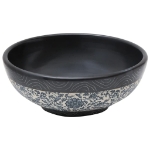 Lavabo da Appoggio Nero e Blu Rotondo Φ41x14 cm Ceramica