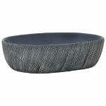 Lavabo da Appoggio Nero e Grigio Ovale 47x33x13 cm Ceramica