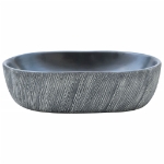 Lavabo da Appoggio Nero e Grigio Ovale 47x33x13 cm Ceramica