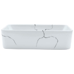 Lavabo da Appoggio Bianco Rettangolare 46x35,5x13 cm Ceramica