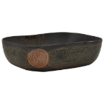 Lavabo da Appoggio Nero Rettangolare 48x37,5x13,5 cm Ceramica