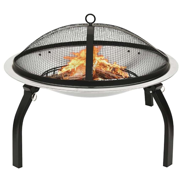 XLBraciere e Barbecue 2in1 e Attizzatoio 56x56x49cm Acciaio Inox