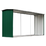 XL Capannone da Giardino in Acciaio Zincato 330x92x153cm Verde