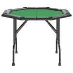 Tavolo da Poker Pieghevole 8 Giocatori Verde 108x108x75 cm