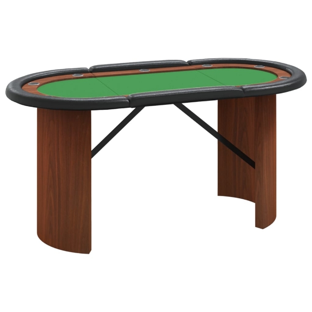 Tavolo da Poker 10 Giocatori Verde 160x80x75 cm