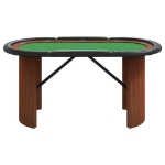 Tavolo da Poker 10 Giocatori Verde 160x80x75 cm