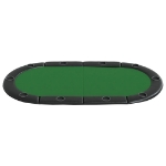 Piano Tavolo da Poker Pieghevole 10 Giocatori Verde 208x106x3cm