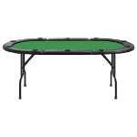 Tavolo da Poker Pieghevole 10 Giocatori Verde 207x106x76 cm