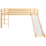 Letto a Castello per Bambini Scivolo e Scala in Pino 97x208cm