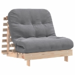 Divano Letto Futon con Materasso 80x206x11 Legno Massello Pino