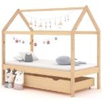 Giroletto per Bambini con Cassetto Legno Massello Pino 80x160cm