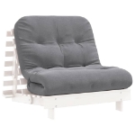 Divano Letto Futon con Materasso Bianco 80x206x11cm Legno Pino