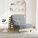 Divano Letto Futon con Materasso 80x206x11cm Pino Impregnato