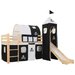 Letto a Castello per Bambini Scivolo e Scala in Pino 97x208cm