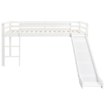 Letto a Castello per Bambini Scivolo e Scala in Pino 97x208cm