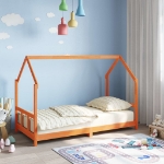 Giroletto per Bambini Marrone Cera 90x190cm Legno Massello Pino