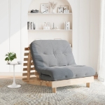 Divano Letto Futon con Materasso 100x206x11 Legno Massello Pino