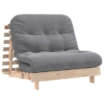 Divano Letto Futon con Materasso 100x206x11 Legno Massello Pino