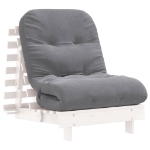 Divano Letto Futon con Materasso Bianco 70x206x11cm Legno Pino