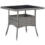 Set Pranzo da Giardino 5 pz Polyrattan e Vetro Temperato Grigio