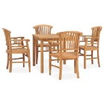 Set da Pranzo da Giardino 5 pz in Legno Massello di Teak