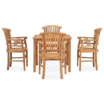 Set da Pranzo da Giardino 5 pz in Legno Massello di Teak