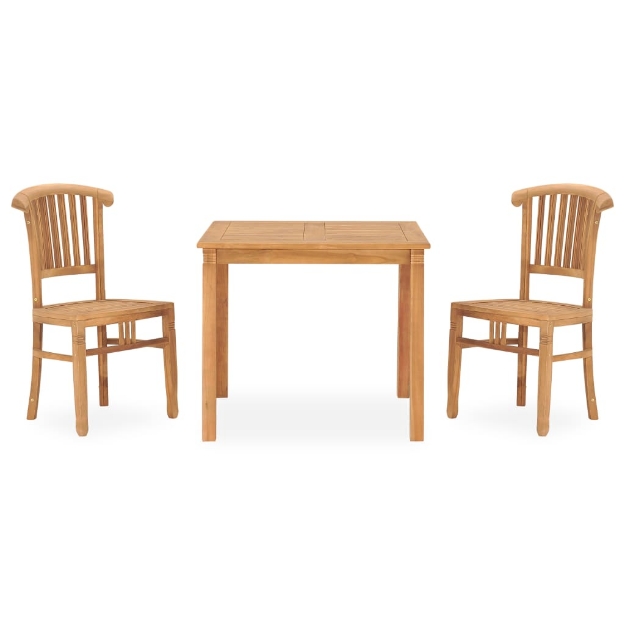 Set da Pranzo da Giardino 3 pz in Legno Massello di Teak