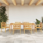 Set da Pranzo da Giardino 7 pz in Legno Massello di Teak