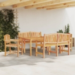 Set da Pranzo per Giardino 5 pz in Legno Massello di Teak